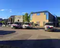 Mobiele eenheid aanwezig bij protest