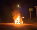 Scooter in vlammen opgegaan