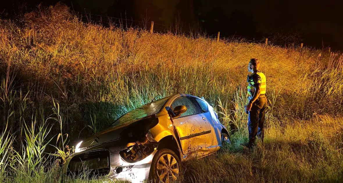 Auto belandt in sloot na het ontwijken van eend - Foto 3