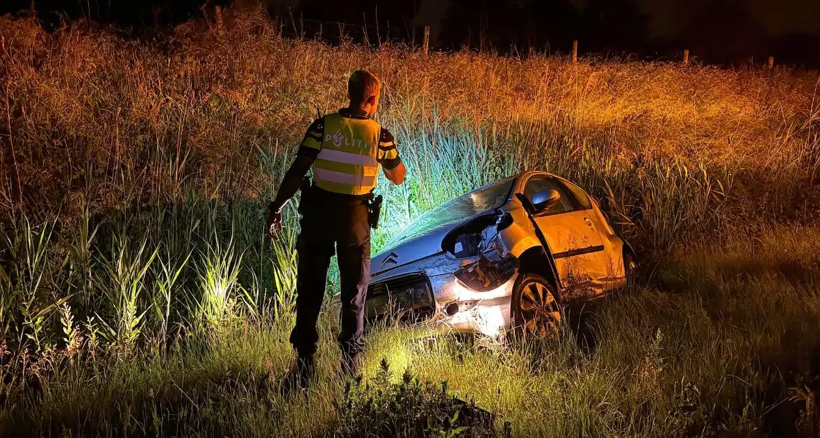 Auto belandt in sloot na het ontwijken van eend - Foto 4