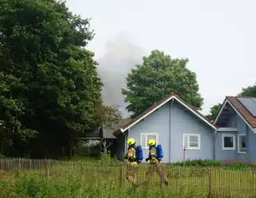 Paarden gered bij uitslaande brand