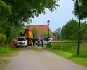 Ongeluk zorgt voor auto in sloot
