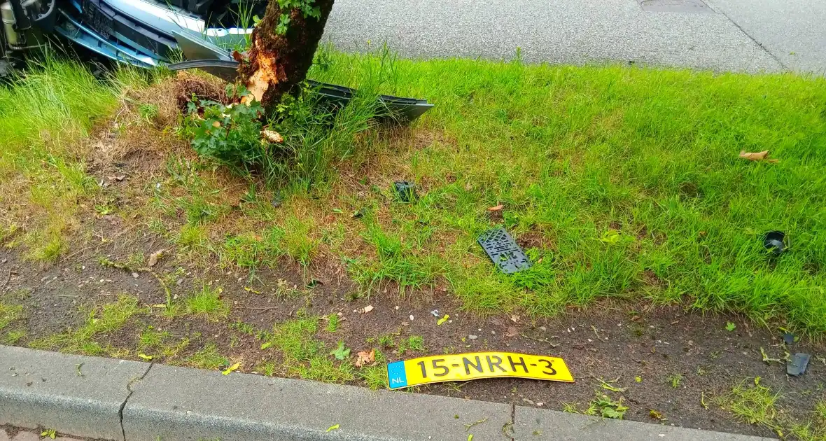 Bestelauto botst frontaal op boom - Foto 5