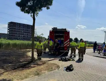 Brand ontstaan tijdens maaiwerkzaamheden