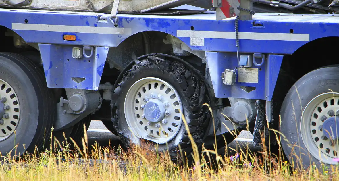 Vrachtwagenbrand door klapband snel geblust - Foto 1