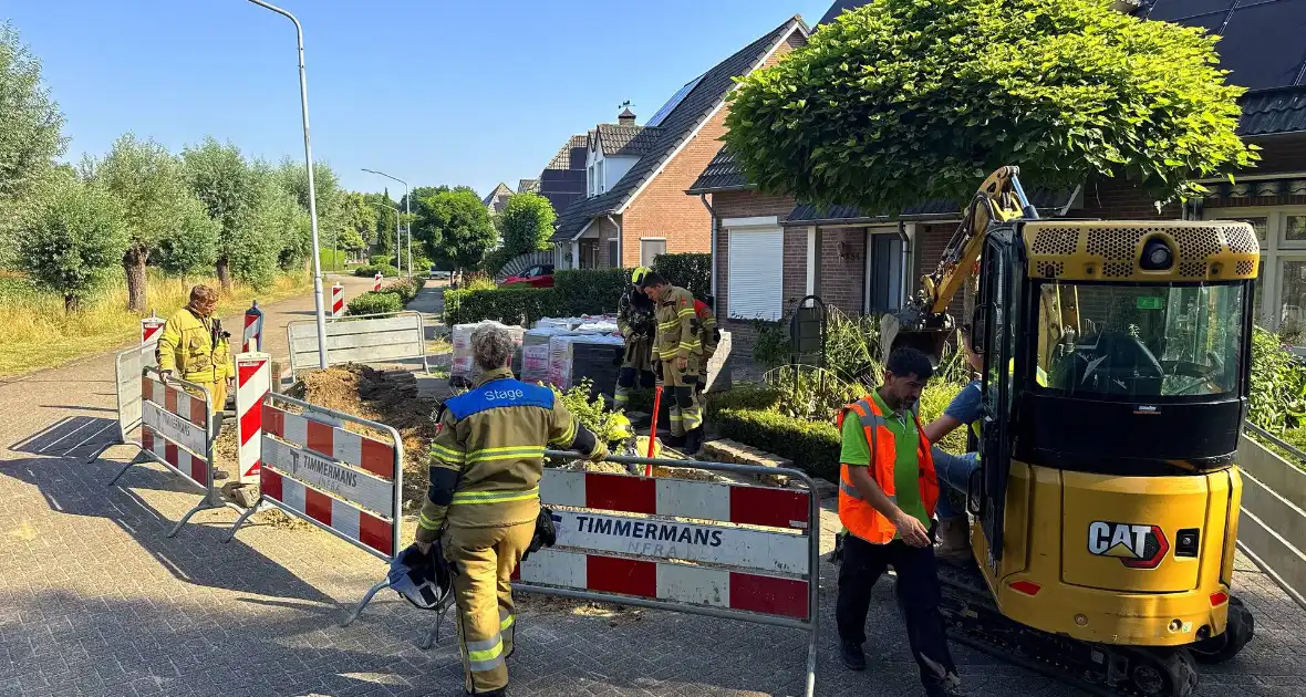 Gaslekkage veroorzaakt onrust tijdens graafwerkzaamheden