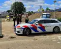 Traumahelikopter landt op bouwplaats