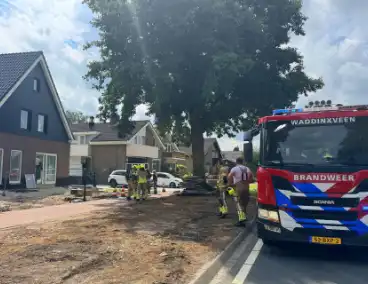 Brandweer ingezet voor gaslekkage in tuin