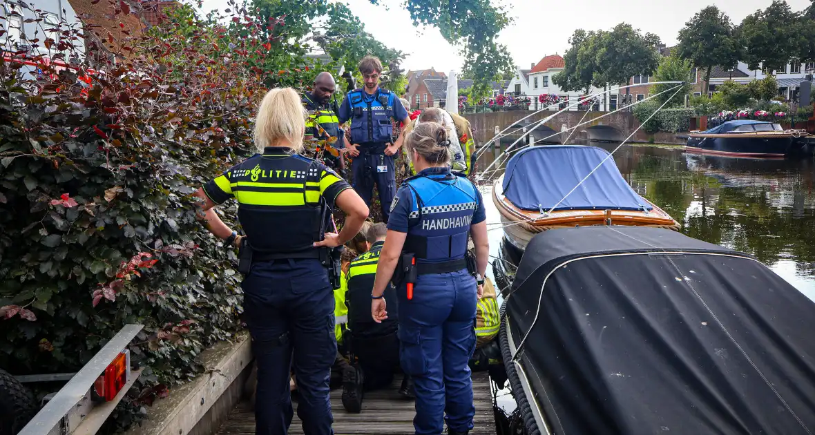 Hert gered uit de Rijn na sprongetje te water - Foto 9