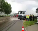 Tankbreuk vrachtwagen veroorzaakt lekkage