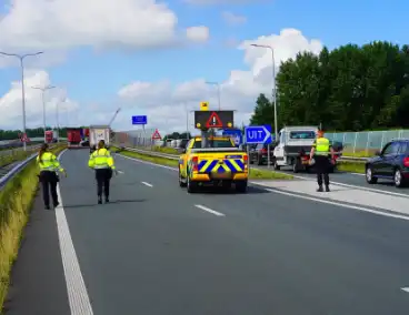 Vrachtwagen ramt matrixborden