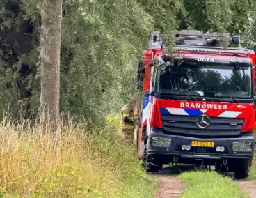 Buitenbrand aan fietspad onder controle