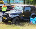 Jeep zwaar beschadigd door ongeluk