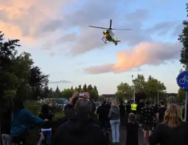 Traumahelikopter trekt bekijks