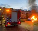 Autobrand verwoest voorkant busje