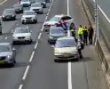 Ongeval tussen personenauto en vrachtwagen op snelweg