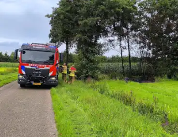 Vuur in berm snel onder controle