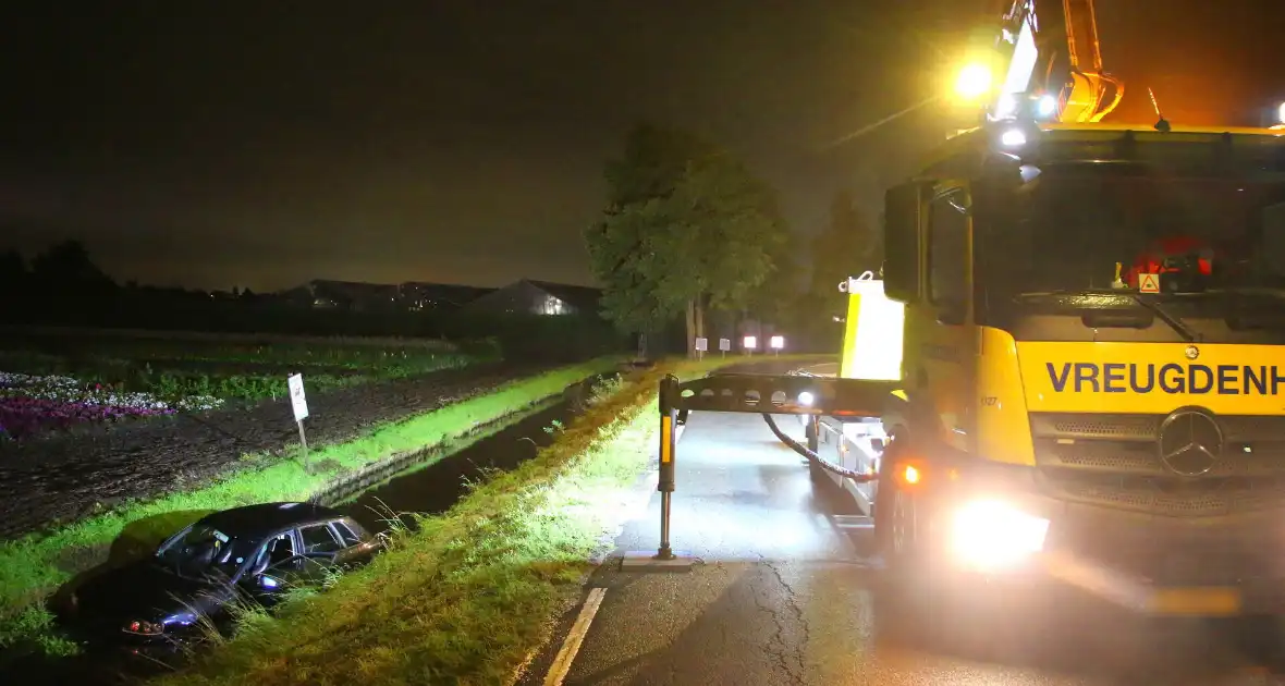 Automobilist haalt nat pak na te water raken