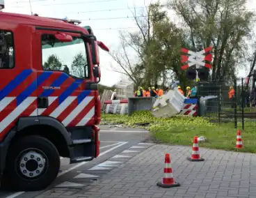 Trein botst op vrachtwagen