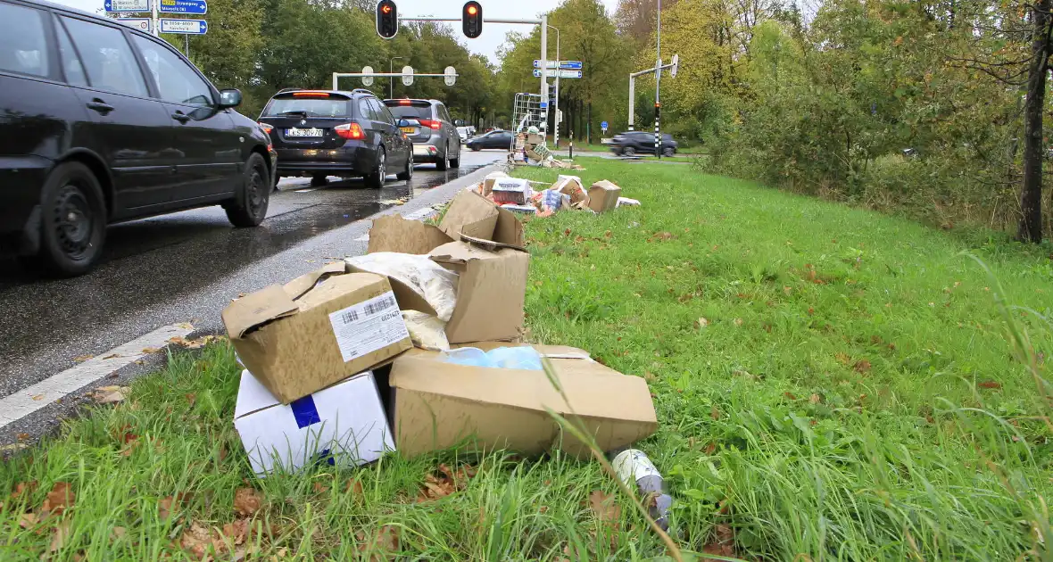 Vrachtwagen verliest diiepvrieshandel tijdens het rijden - Foto 9