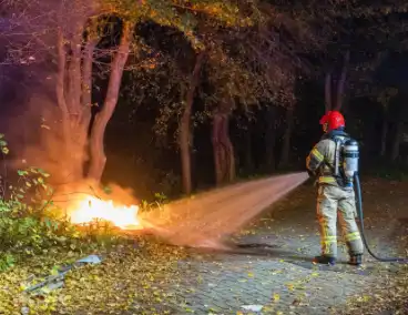 Brand langs weg is mogelijk brandstichting