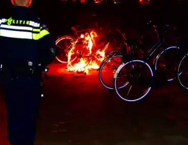 Fiets volledig verwoest na brand