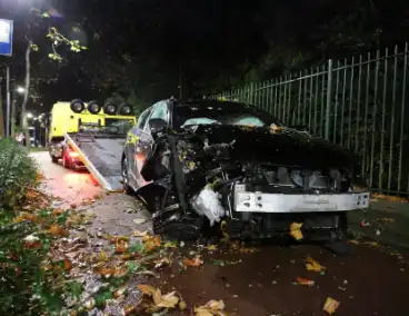 Auto botst tegen boom na uit de bocht vliegen