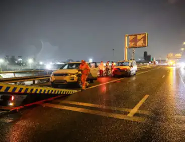 Brandstichting leidt tot ongeval op snelweg