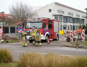 Gasleiding beschadigd tijdens werkzaamheden