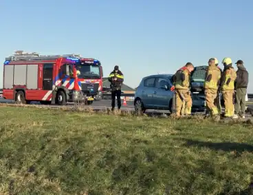 Autobrand leidt tot verkeershinder op A28