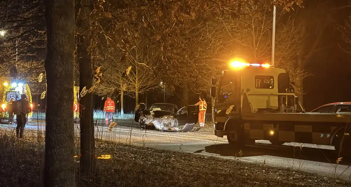 Gewonde en forse schade aan boom, paal en auto - Foto 4