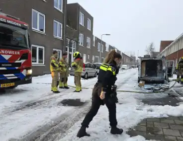 Brand in bestelbus geblust