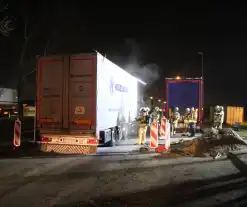 Brand aan trailer vrachtwagen onder controle