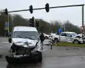 Veel schade bij ongeval op drukke weg