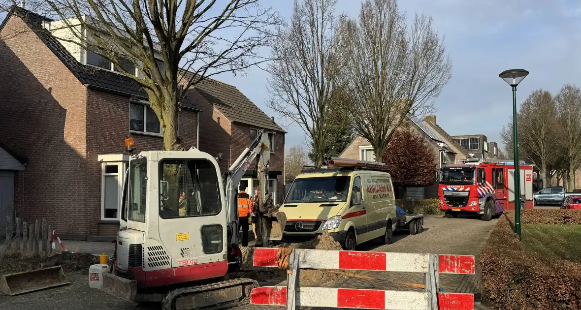 Gaslek gedicht tijdens graafwerkzaamheden