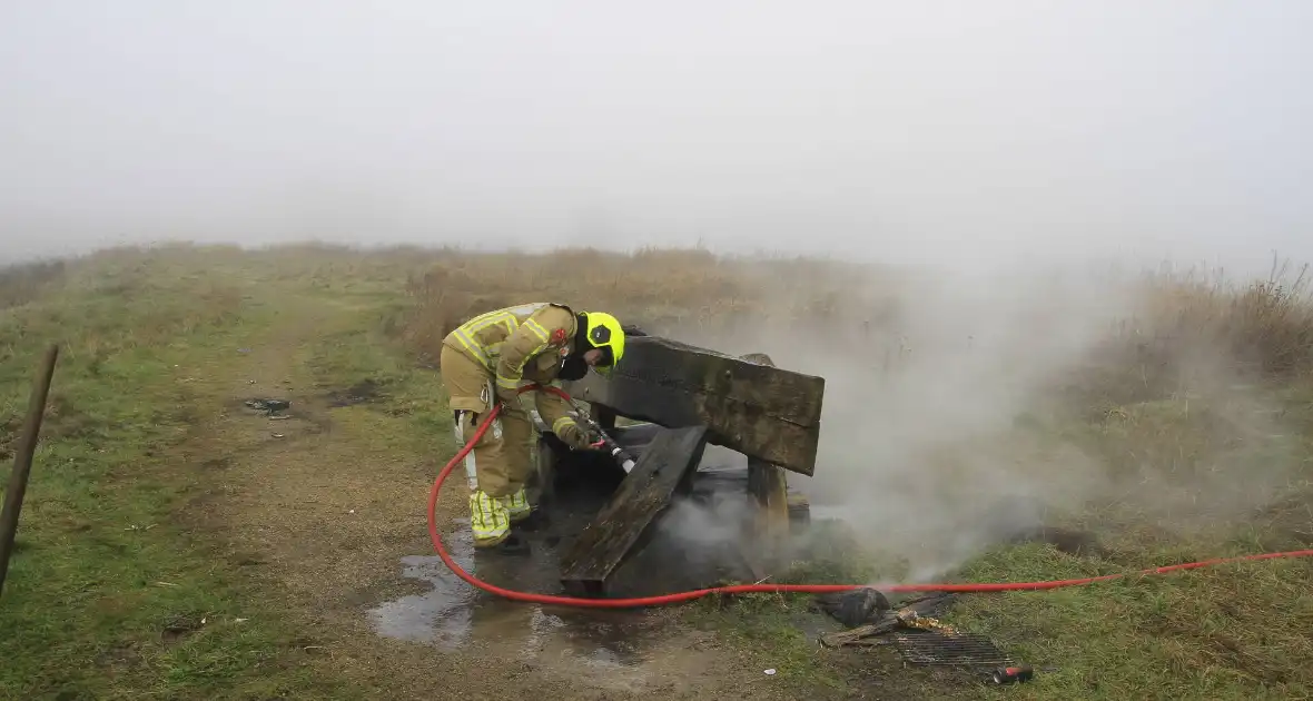 Buitenbrand onder monumentale bank na barbecue - Foto 15