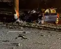 Ravage nadat auto tegen boom crasht
