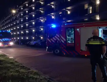Hoogwerker ingezet bij brand op flatdak
