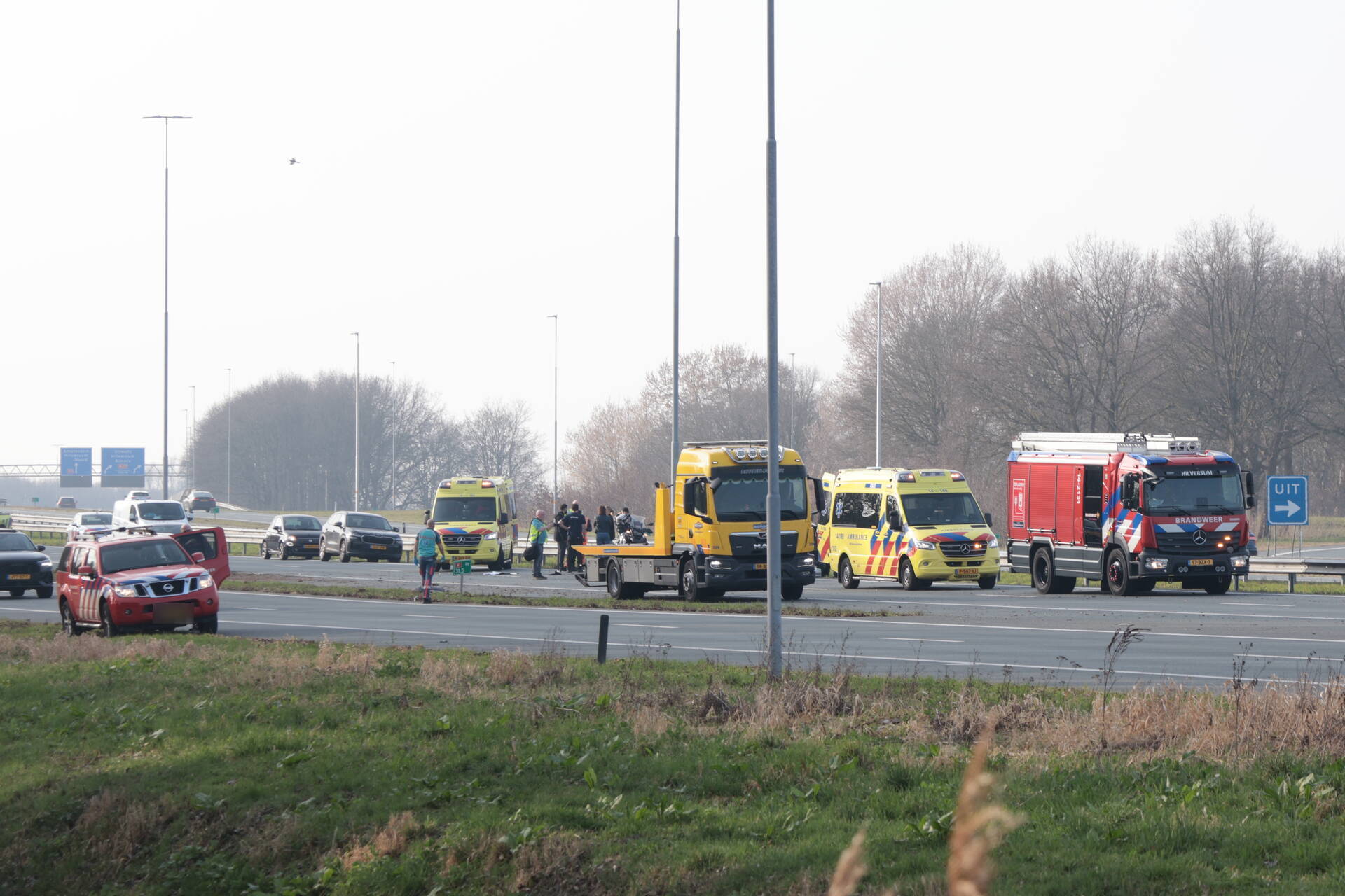 Meerdere voertuigen betrokken bij aanrijding op snelweg
