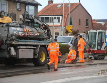 Waterleiding geraakt na graafwerkzaamheden