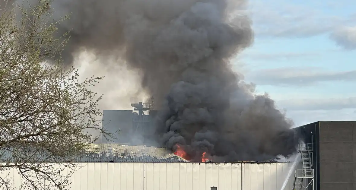 Brand in loods veroorzaakt grote rookontwikkeling