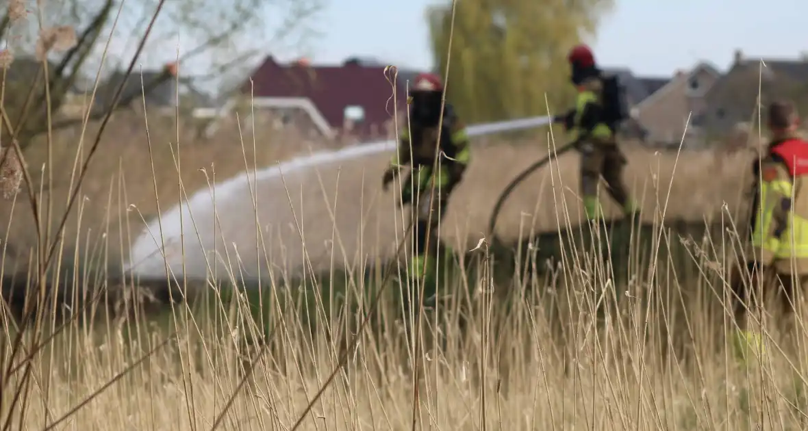 Brand in rietgebied snel geblust - Foto 10