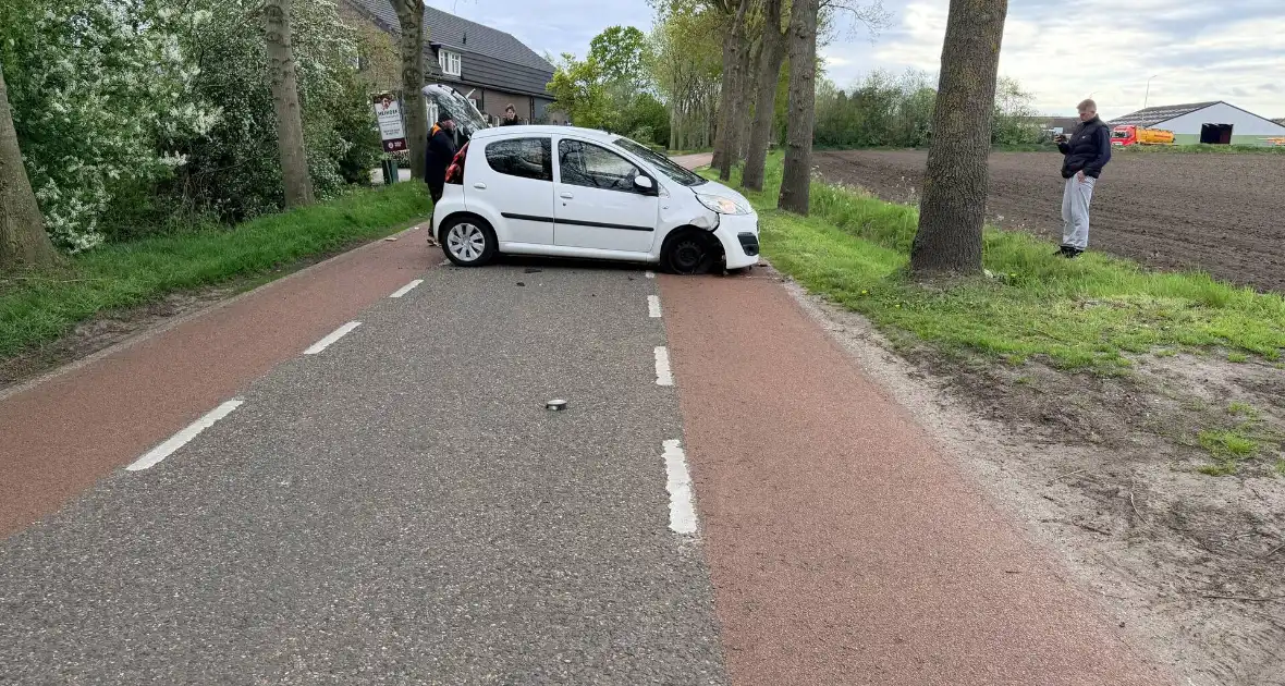 Auto botst tegen boom, bestuurder ongedeerd - Foto 1