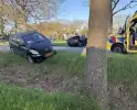 Twee voertuigen in aanrijding op drukke weg