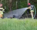 Brandende boomstammen moeilijk te bereiken