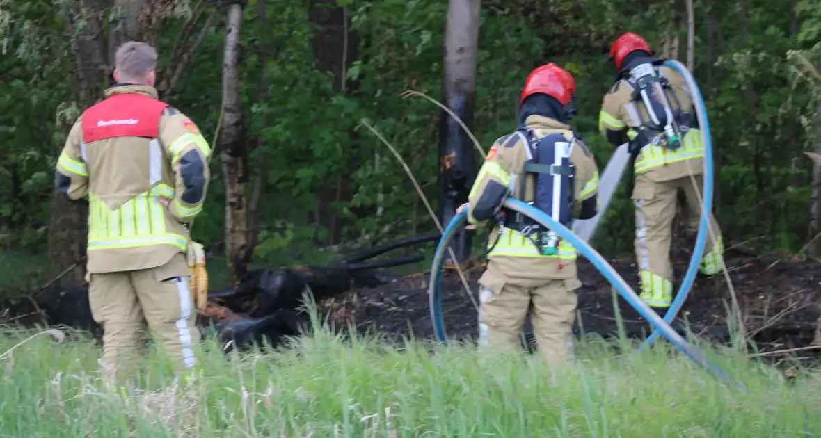 Brandende boomstammen moeilijk te bereiken - Foto 1