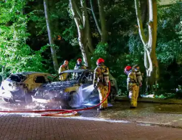 Twee geparkeerde auto's verwoest door brand