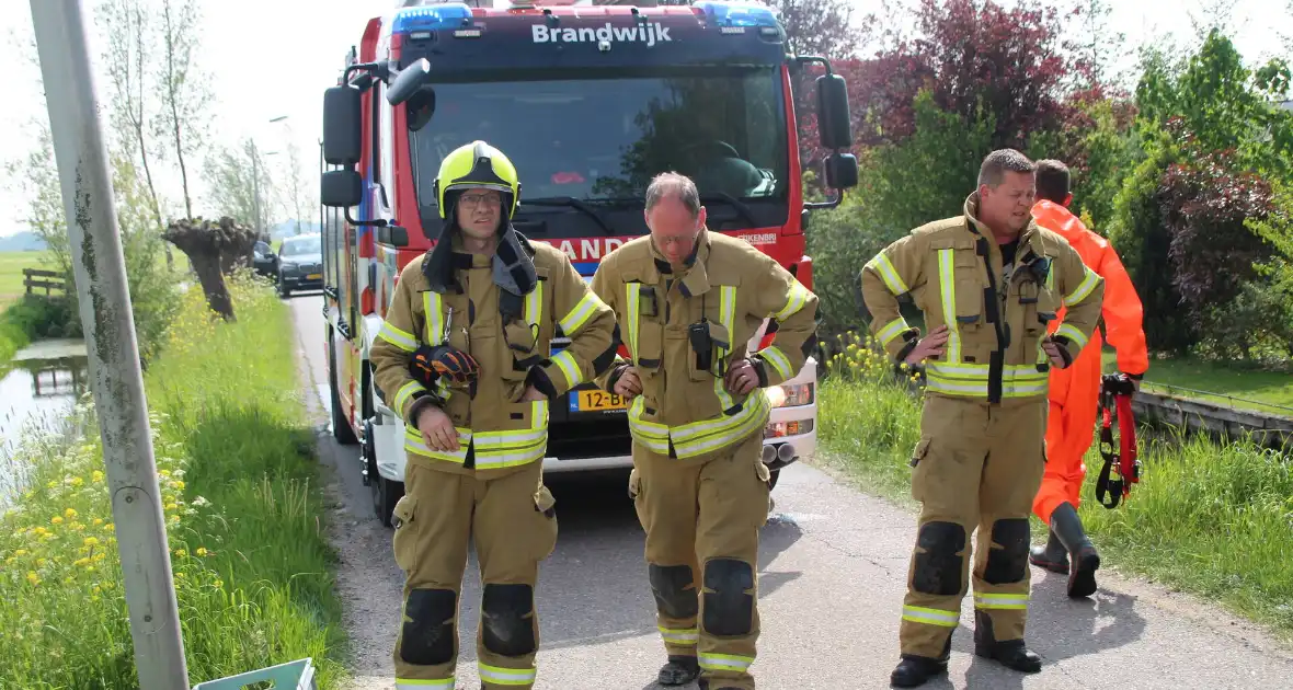 Auto raakt in sloot na schrikmoment - Foto 1