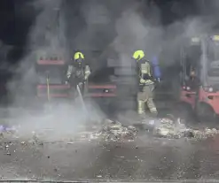 Brand ontdekt in houthandel