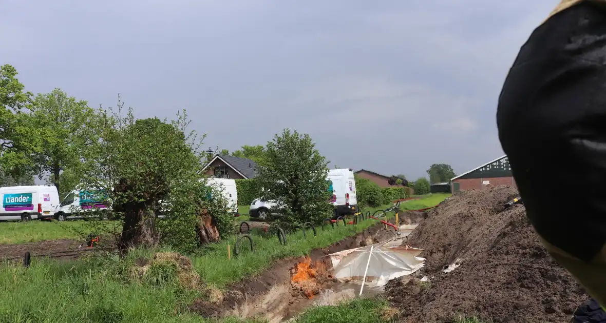 Gaslekkage veroorzaakt brand tijdens werkzaamheden